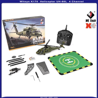 Wltoys K170 Remote Control Helicopter UH-60L 4 Channel brushless Helicopters with Gyro and LED Light Durable Airplane Toy Gift