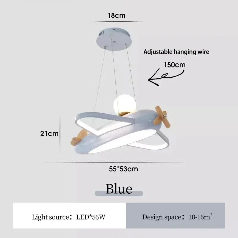 Vliegtuiglampen Moderne kinderkamer kroonluchters Led Eenvoudige creatieve babykamer Kleine jongen Meisje Slaapkamer Home Decor Kroonluchter