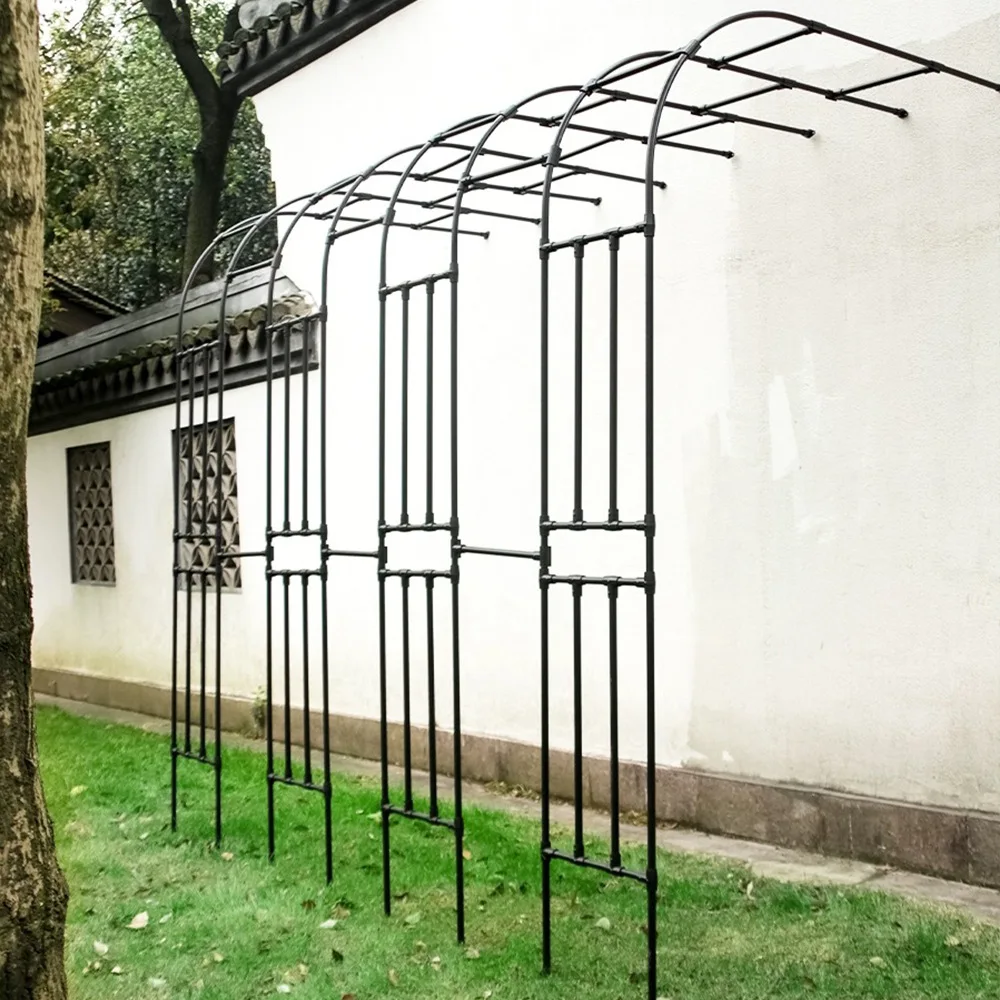 Half Arch Climbing Vine Flower  Grape Frame Outdoor Rose Curved Half Arch Frame Garden Pergola