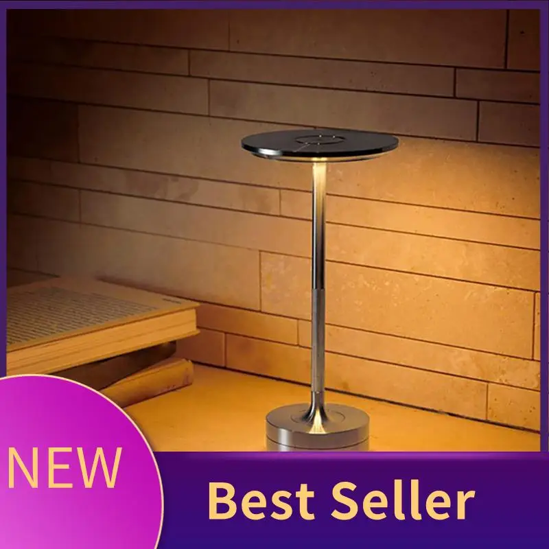 

Simple Charging Desk Lamp Restaurant Bar Desk Lamp USB Desk Lamp Dimming Atmosphere Retro Portable Charging Touch Silver