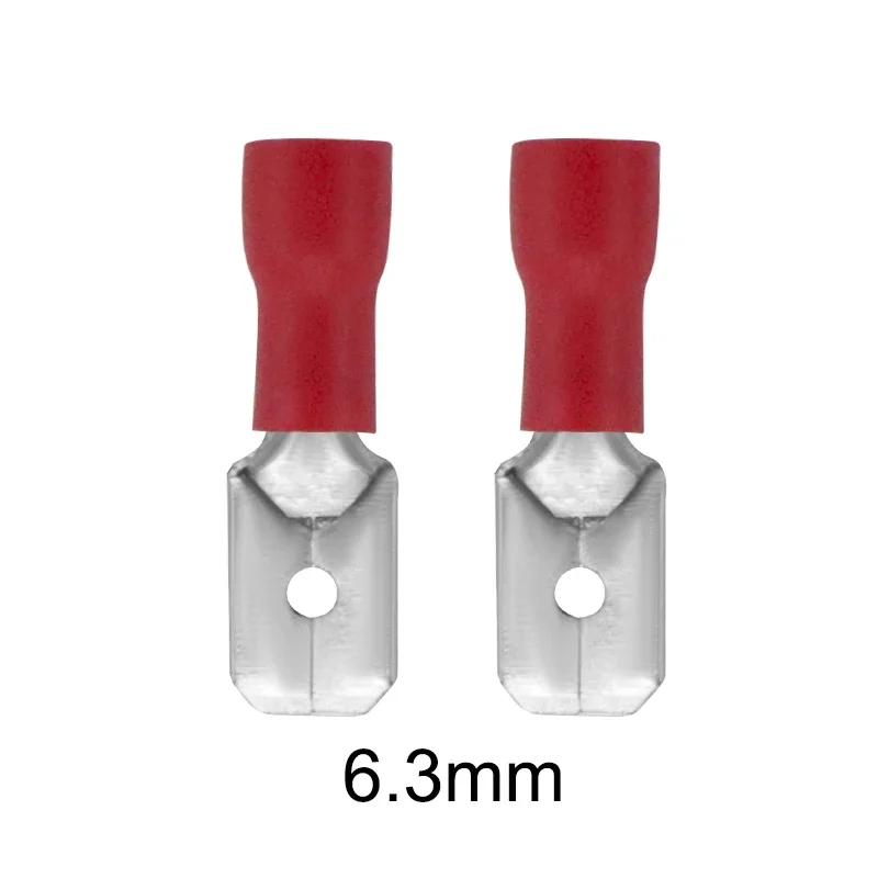 100/50/10pc Male Red blue yellow 2.8mm 4.8mm 6.3mm Insulated Electrical Crimp Terminal Spade Wire Connector Cable Wire Connector