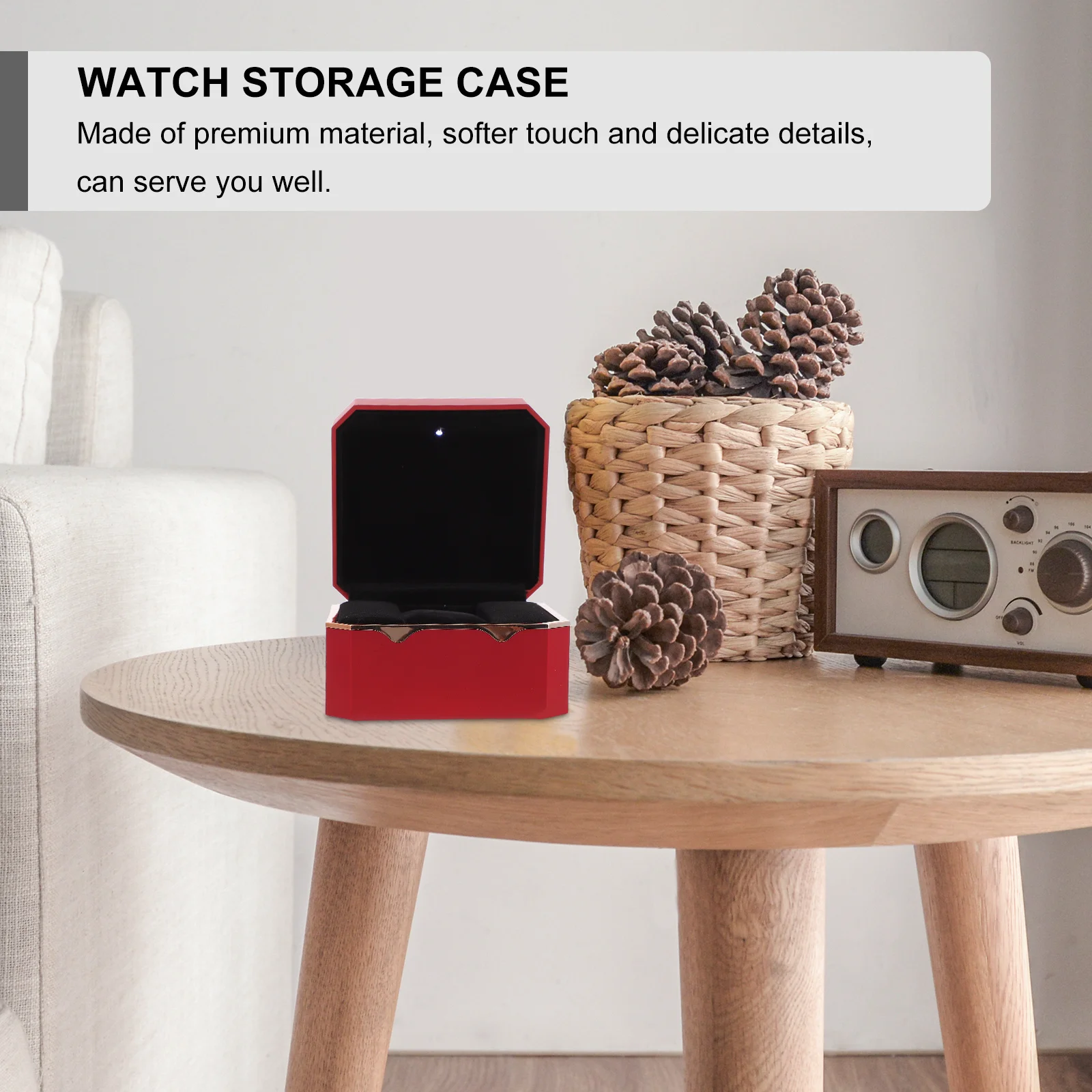 

1Pcs Elegant Watch Box Stylish Flipping Design Storage Case for Watch Collection Scratch Lightweight Portable