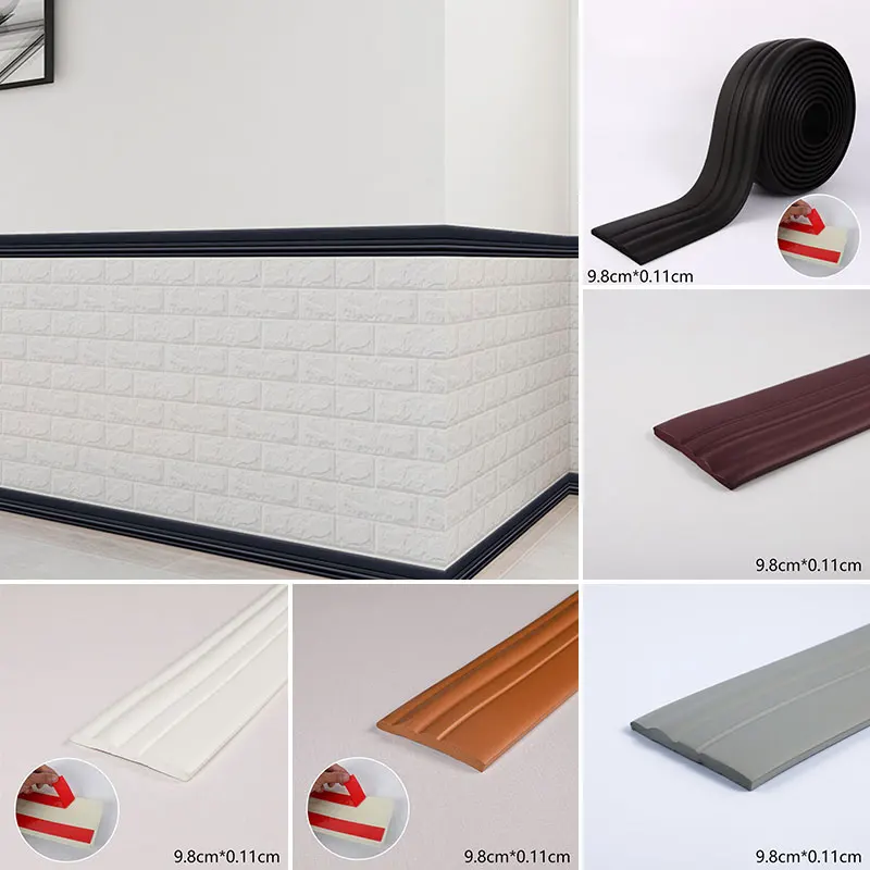 Wall Trim Floor Corner Line Skirting Border Self Adhesive Baseboard Wall Sticker Living Room Home Decoration