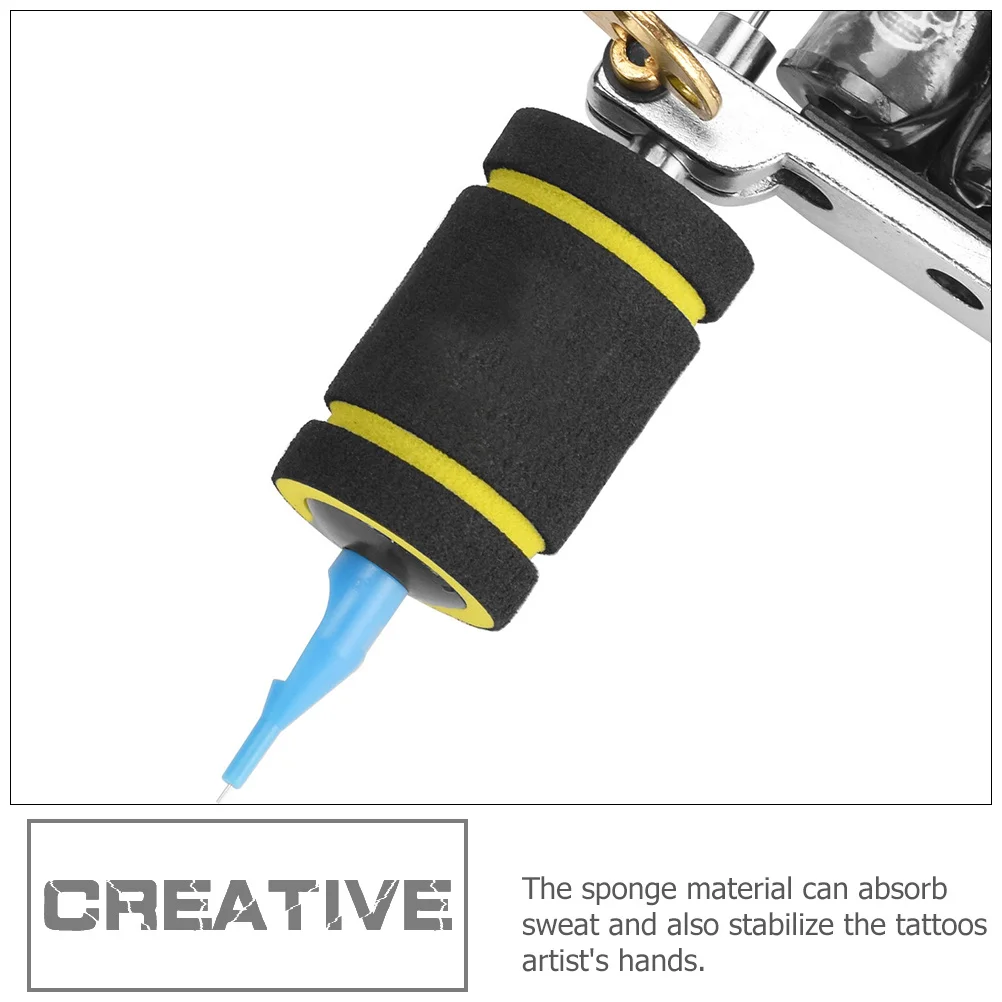 مقبض وشم إسفنجي سميك، غطاء مقبض مرن مضاد للانزلاق، غطاء حماية مريح لمستلزمات الوشم