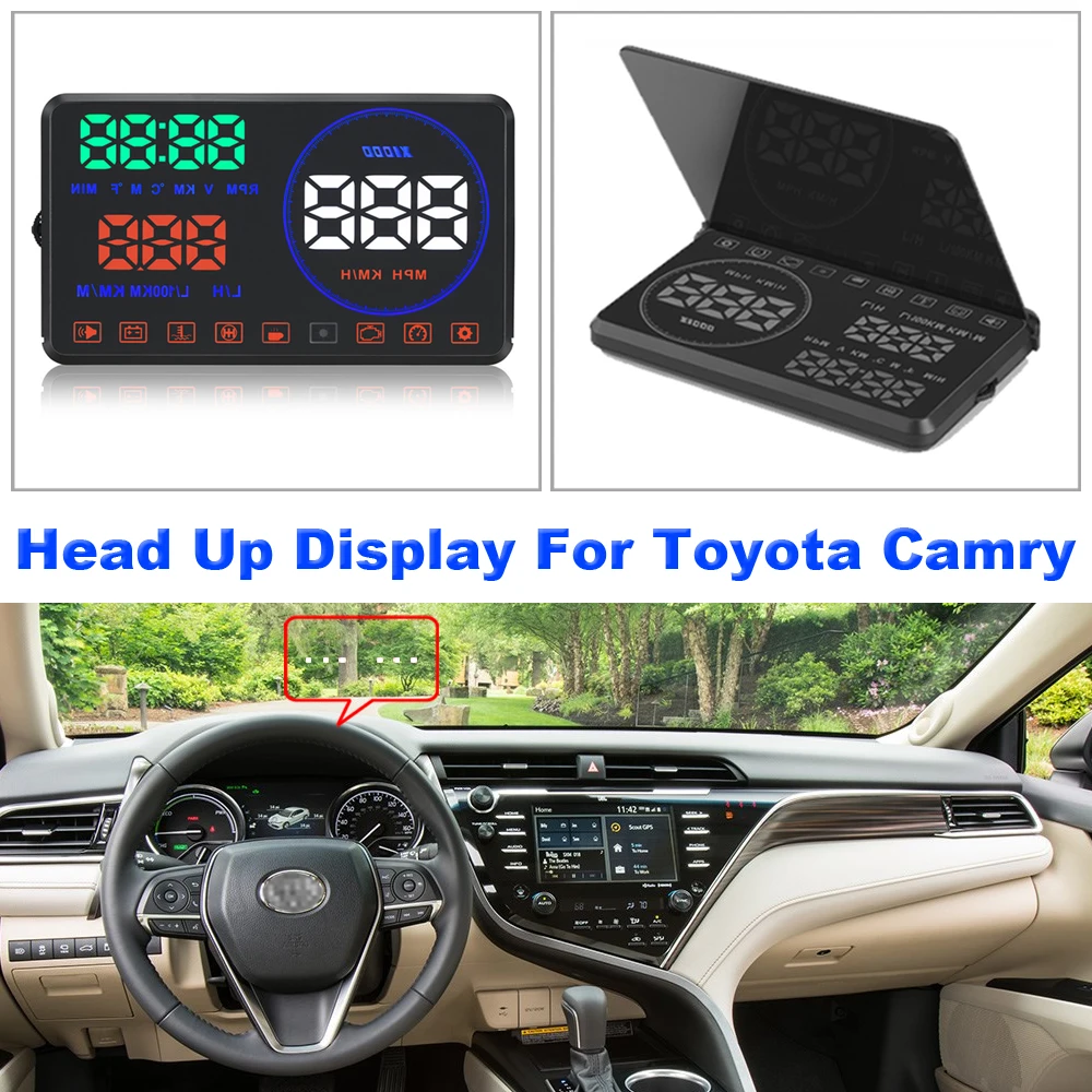 

For Toyota Camry XV50/XV70 2011-2017 2018 2019 2020 Car Electronic Auto Accessories Head Up Display HUD Speed Alarm Plug & Play