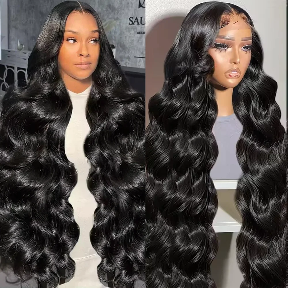 

13x6 HD Lace Front Wigs Human Hair Body Wave Pre Plucked Transparent Brazilian 200 Density 13x4 Lace Frontal Wigs Women 46 Inch