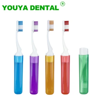 5 יחידות מברשת שיניים ניידת לנסיעות מברשת שיניים מתקפלת לטיולים בחוץ מברשת שיניים עסקית רכה כלי ניקוי פה