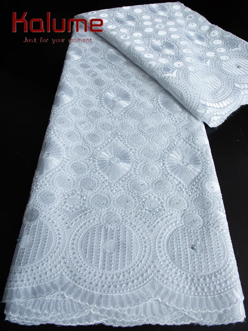 Luxury Lace Austria Cotton African Polished Fabric Swiss Lace Cotton Embroidery Lace Fabric For Men\'s Clothing Material F3809