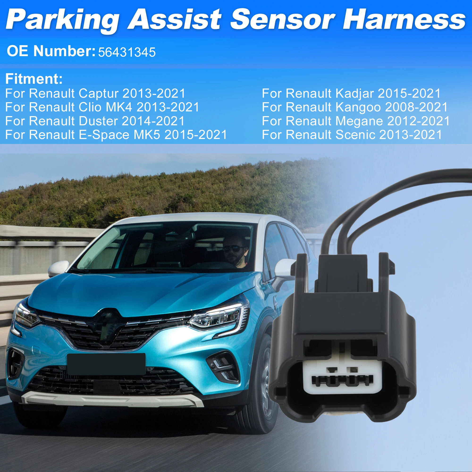 UXCELL Parking Assistance Sensor Wiring Harness for Renault Captur 13-21