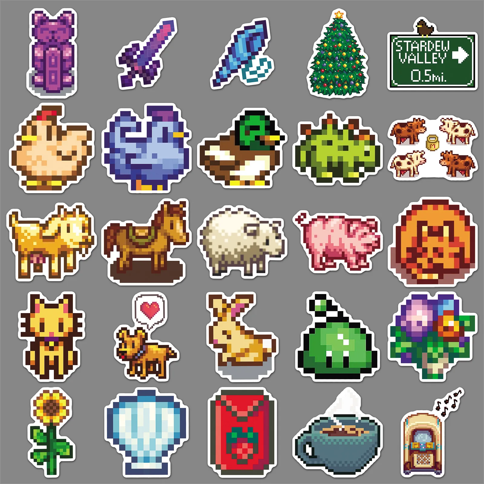 

10/50PCS Fun Pixel Game Stardew Valley Stickers Cartoon Kids Toys Decoration Phone Guitar Notebook Skateboard Graffiti Decals