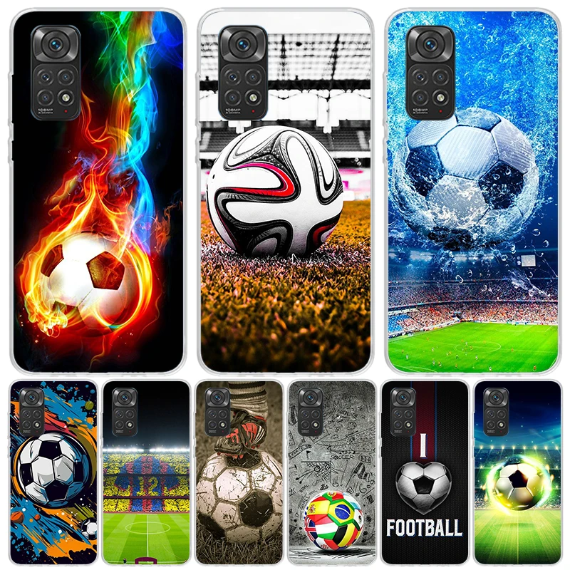 Football Soccer Ball Design Case Phone Cover for Xiaomi Redmi Note 13 12S 12 11S 11 11T 11E 10S 10 Pro Plus 9S 9 8T 8 5G Trend F