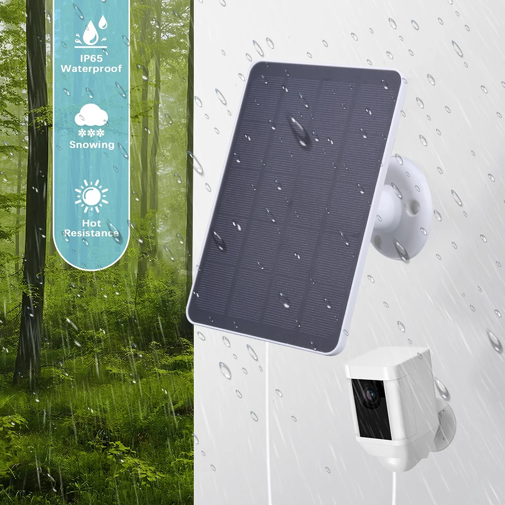 20W IP  Camera Charger DC3.5x1.35-port Solar Panel Charger 360 Rotating for Ring Spotlight Camera/Ring Stick Up Camera