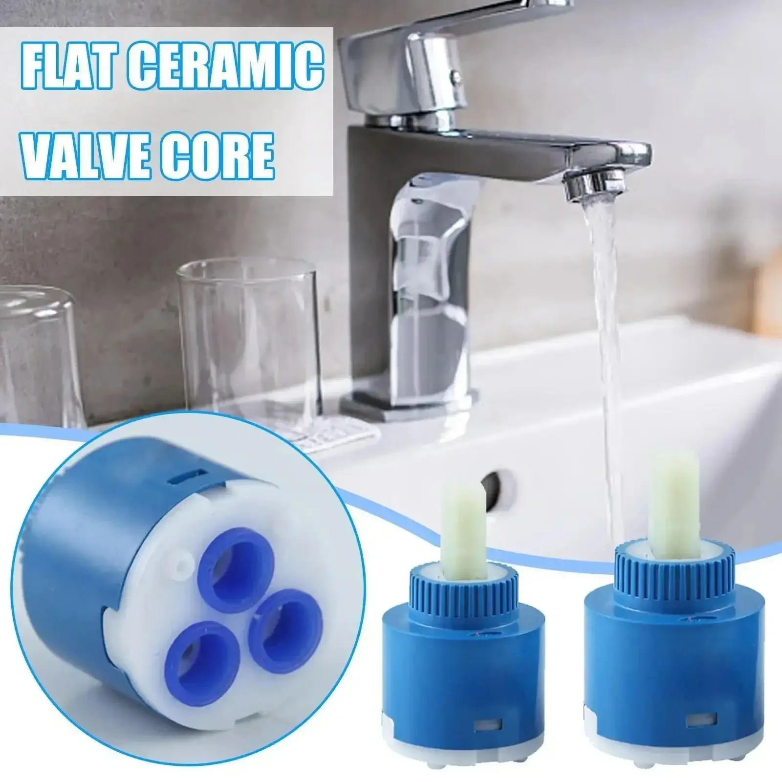 Image of 35mm 40mm Keramikscheibe Kartusche Mischer Wasserhahn Thermostatventil PP Kunststoff Ersatz für Küche Badezimmer