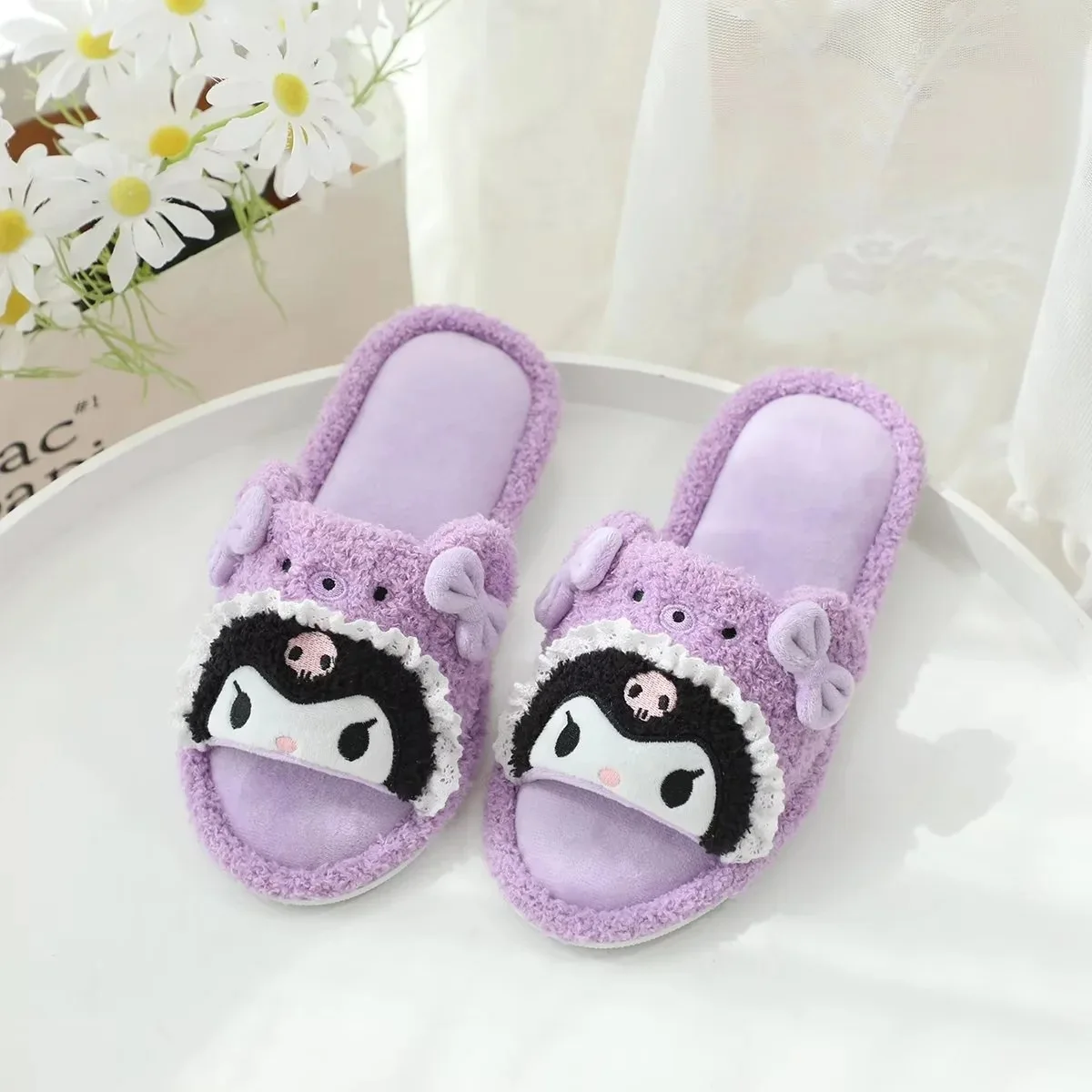 Kawaii Anime Kuromi Pompompurin Sanrio Sweet Non-Slip Slippers Cute Cartoon My Melody Pochacco Comfortable Home Shoes Girls