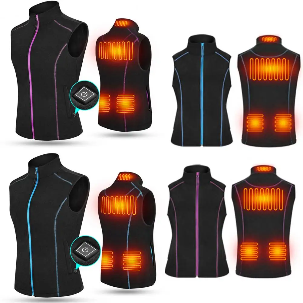 

4 Areas Usb Heated Sleeveless Jacket Women USB Electric Heating Warming Waistcoat Thermal Vest Winter Waistcoat Thermal Clothing