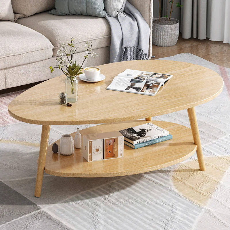 

Wood Minimalist Coffee Table Modern Living Room 2 Tier Side Coffee Table Storage Nordic Style Meubles De Salon Lounge Furniture