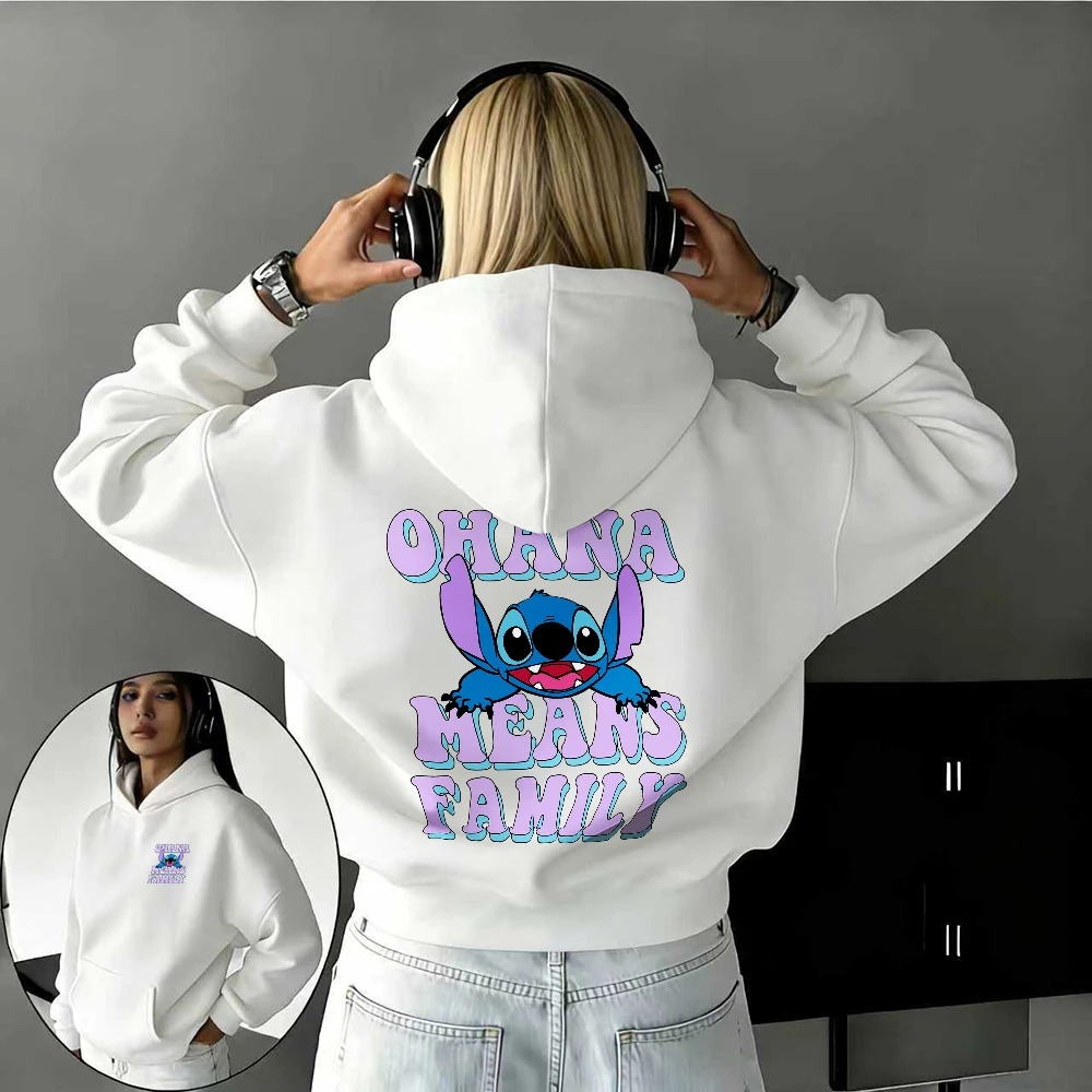 

Disney's Star Baby, семейная толстовка с принтом из 100% чистого хлопка OHANA MEANS для мужчин и женщин, повседневный и модный теплый топ для улицы