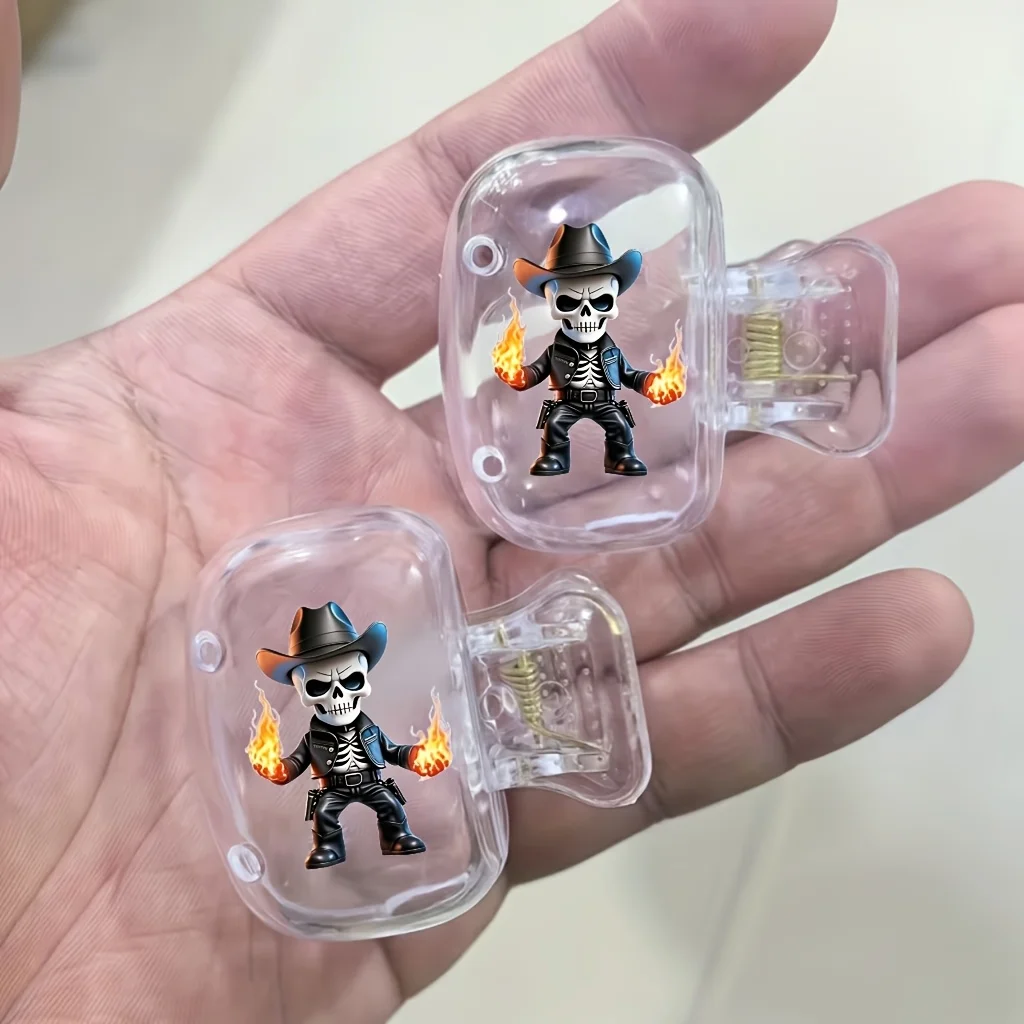 2pcs Flame Skull Toothbrush Holders Suitable for Travel Kits Featuring Ventilation Holes to Keep Brush Heads Clean And Dry