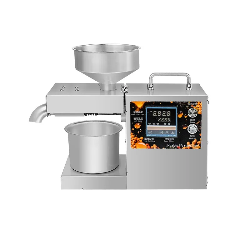 Household hot and cold dual-purpose frying-free oil press, fully automatic small commercial frying machine, stainless steel