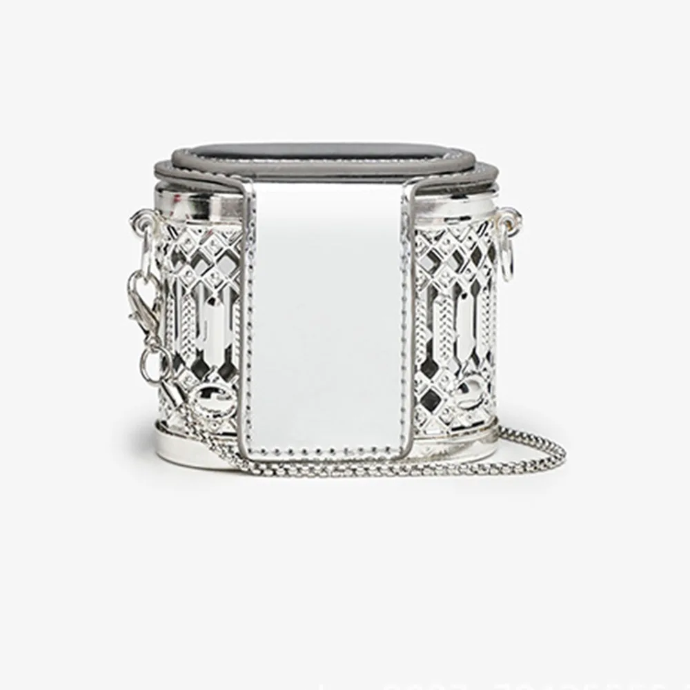 

Роскошная металлическая цепочка, кошелек для губной помады, блестящая сумка для хранения наушников, маленькая сумка через плечо с цепочкой, легкая сумка для ювелирных изделий, вечерние