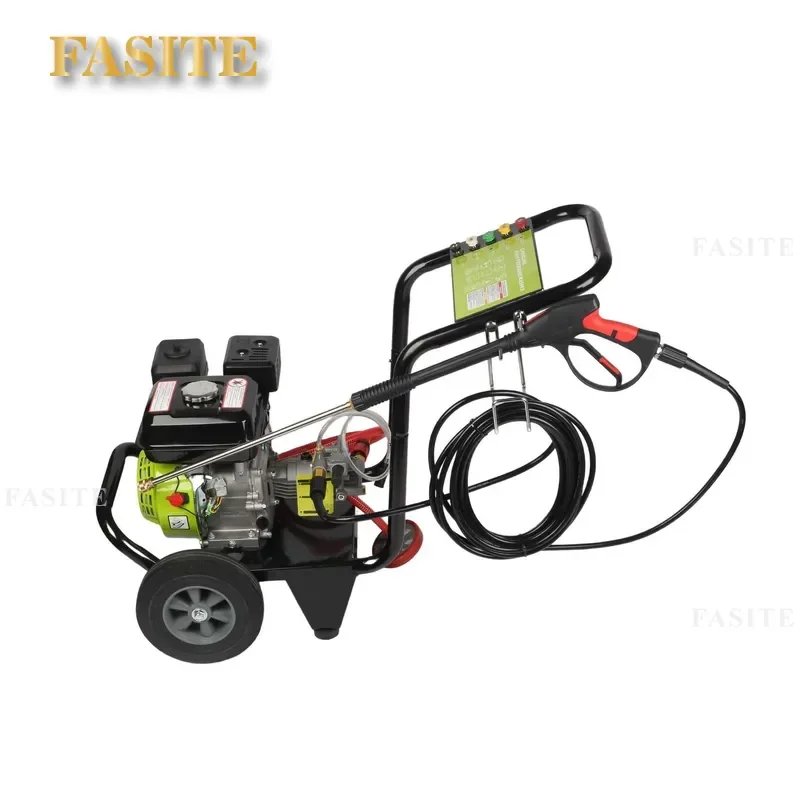 For Type B 10 Inch Large Wheel 7.5HP 150bar High Pressure Cleaner Fluorescent Apple Green Hand Pushed Road Cleaning