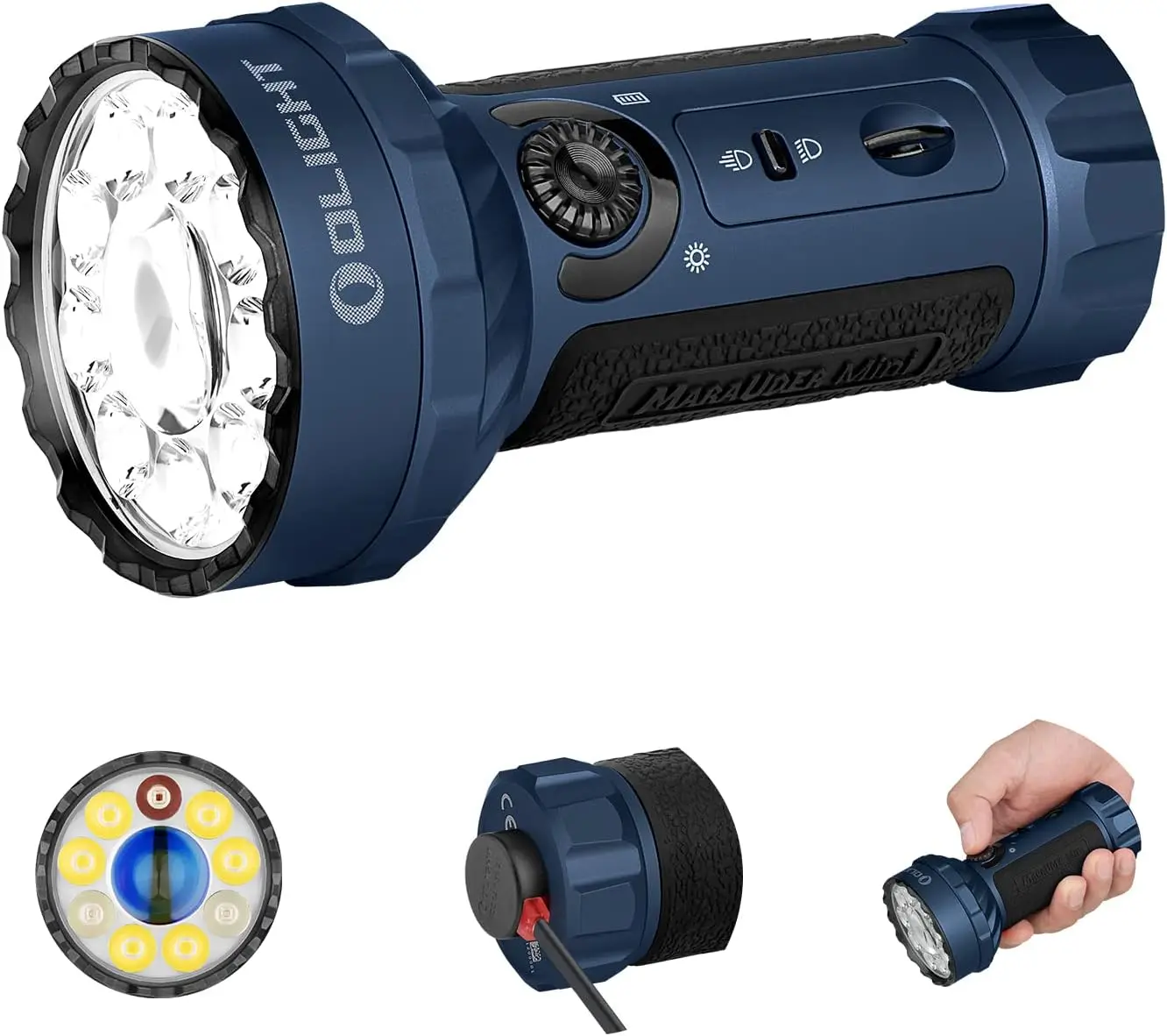 

7,000 Lumens Bright Flashlight with 600m Beam Distance, RGB Lights, Magnetic Rechargeable for Outdoors Work