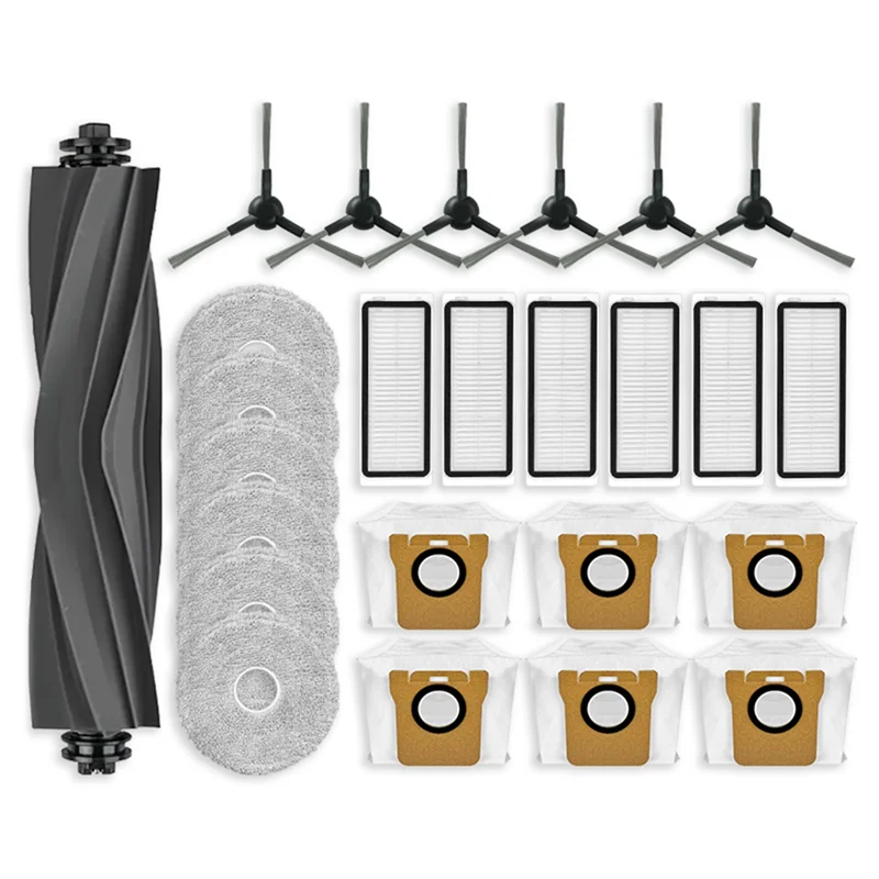 TAIGH-For Dreame Bot L20 Ultra/L30 Ultra/X20 Pro Replacement Accessories- Main Side Brush, Mop Cloths, Hepa Filter& Dust Bag Set