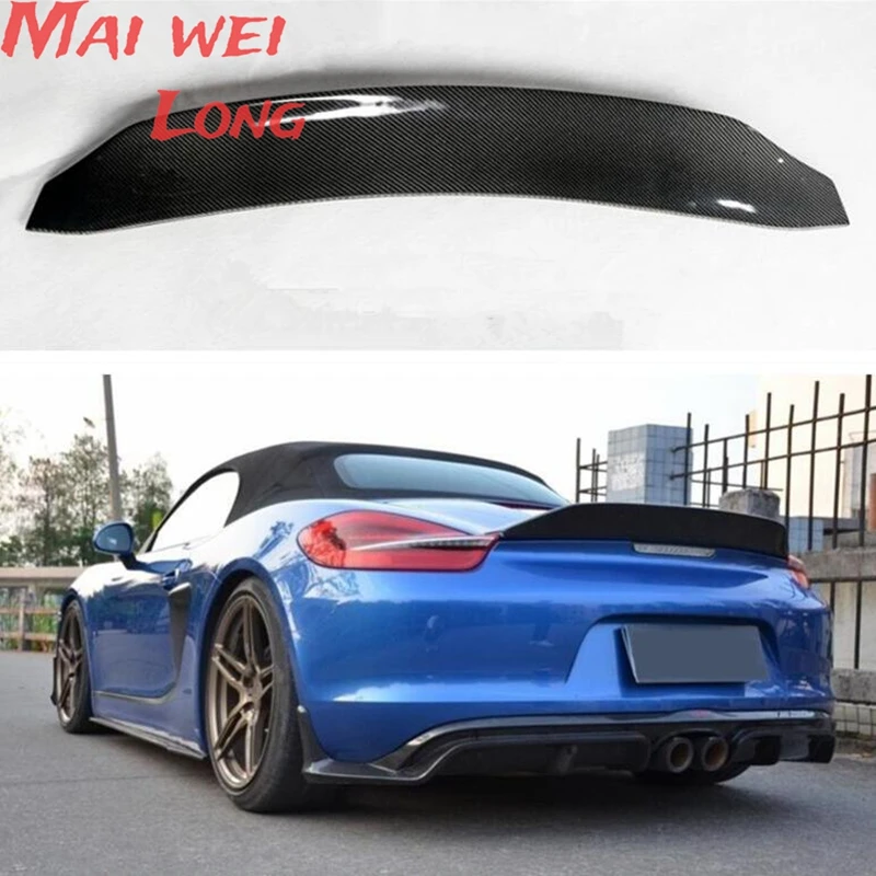 

CARBON FIBER REAR WING TRUNK LIP SPOILER FOR Porsche Cayman Boxster 981 2013 2014 2015 2016 Year