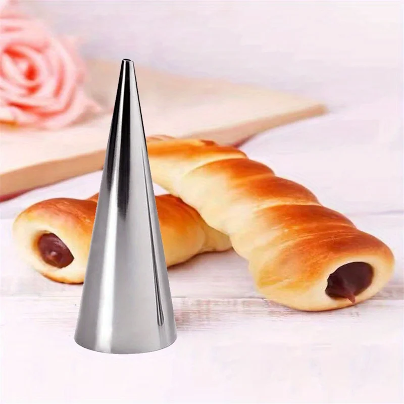 6pcs Non-Stick Stainless Steel Cream Horn Molds - Perfect for Pastry, Croissants, and More!