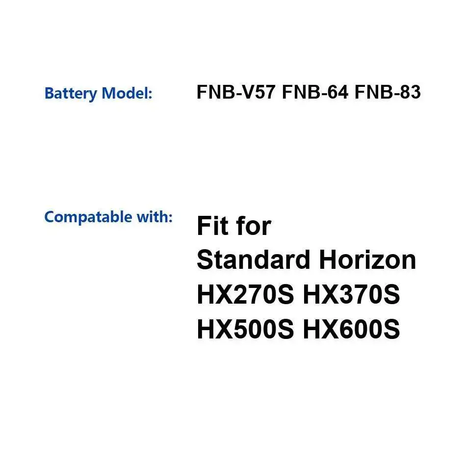 

Two-Way Radio Battery Fnb-V57 Fnb-64 Fnb-83 1800Mah Fit For Standard Horizon HX270S HX370S HX500S HX600S