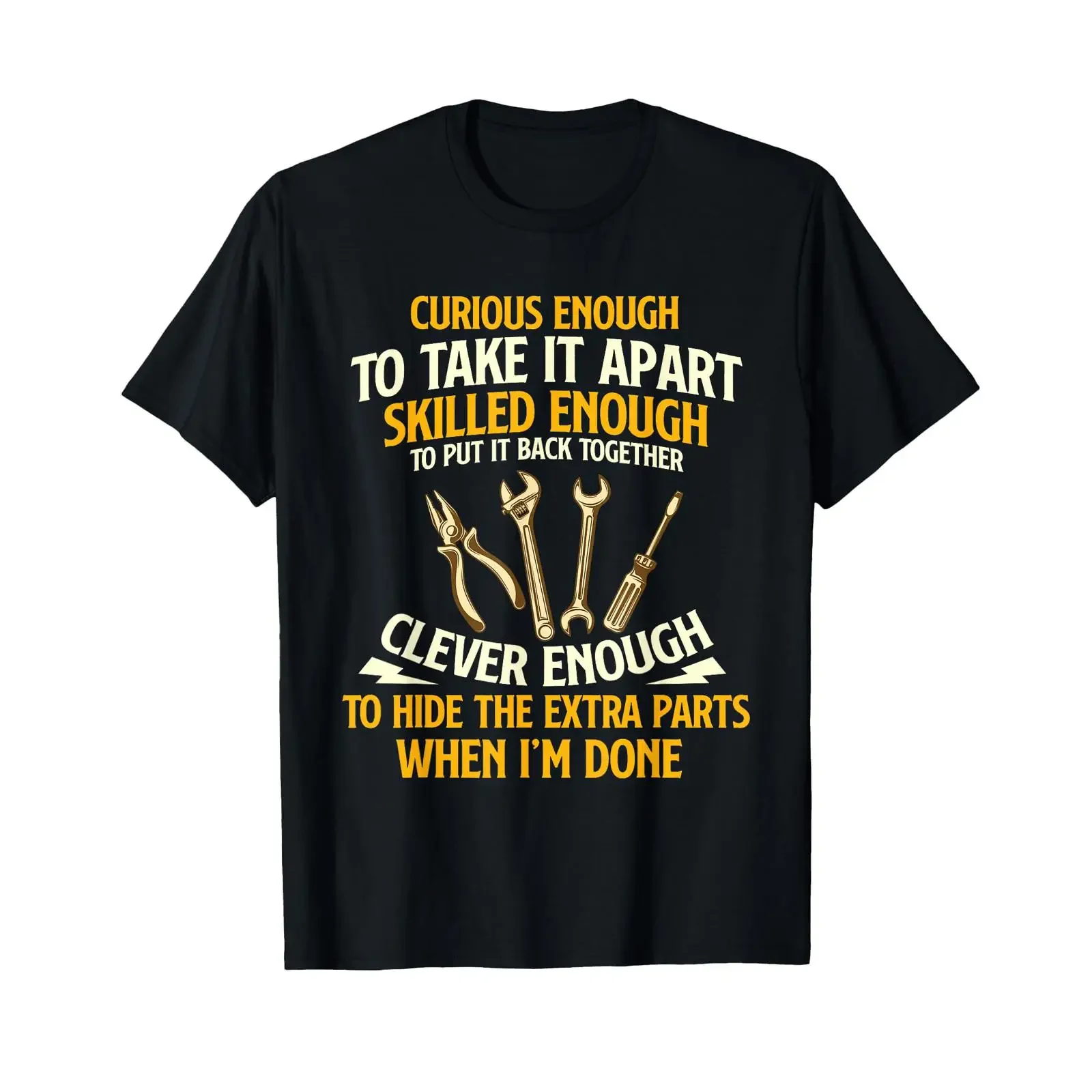 Curious Enough to Take It Apart Car Guy Auto Mechanic T Shirt vintage Washed Casual homme Unisex streetwear