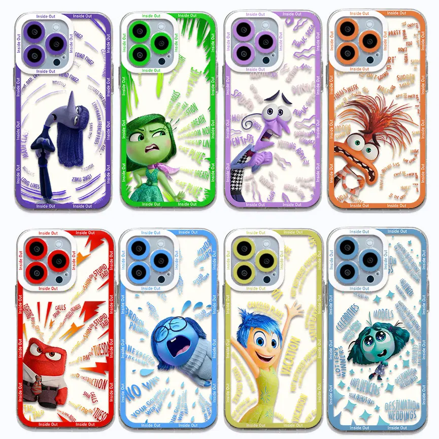 Inside Out Disney Phone Case For Xiaomi Redmi 13 12 12C 10 10C 9 9A 9T 9C 11T Poco X3 X4 X5 Pro NFC GT 4G 5G Transparent Cover