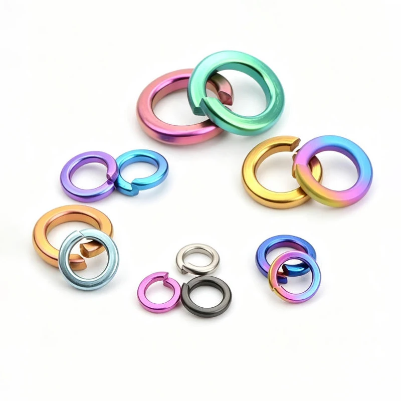 Titanium Alloy Spring Washers Spring Lock Washers M3 M4 M5 M6 M8 M10 Open Washers—Suitable for Motorcycle and Car Modifications