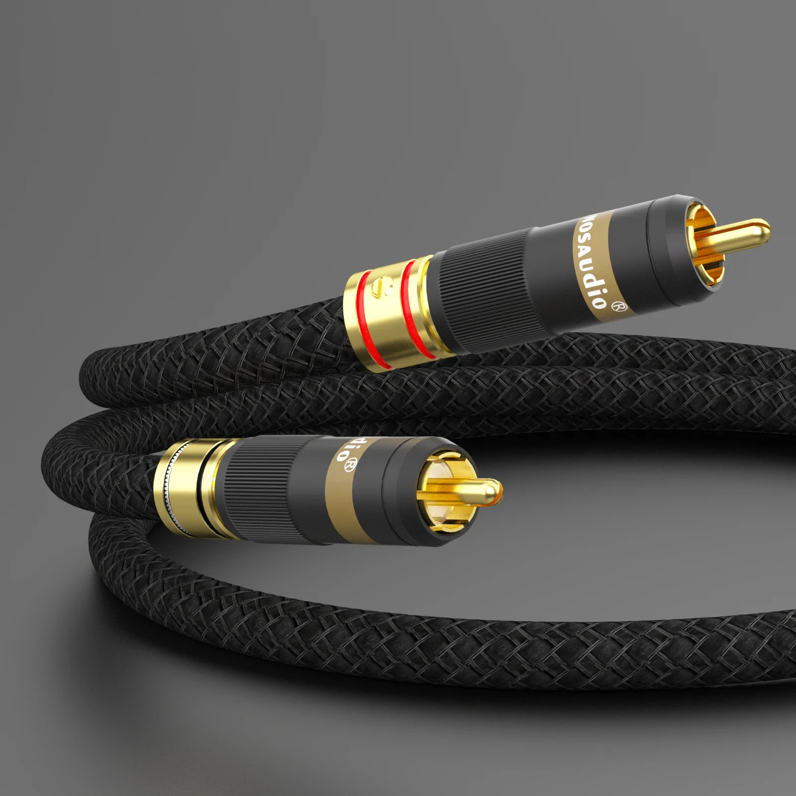 Monosaudio A202R2G 4N OFC Copper Silver Plated RCA Interconnect Signal Cable with Gold Plated RCA Male Connector Cable Wire