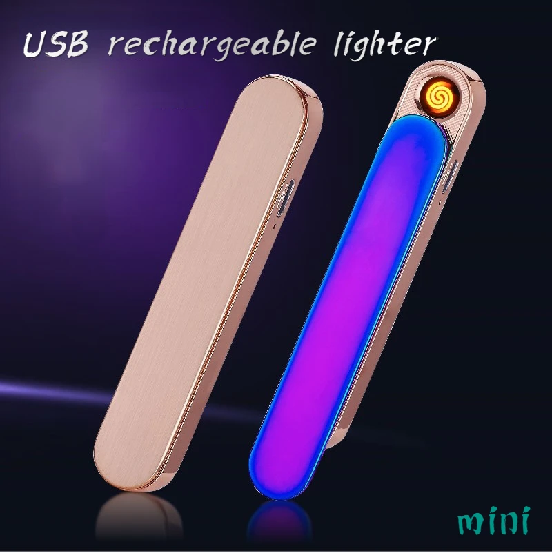 Newest Product Creative Metal Lighter Windproof USB Charging Personalized Multi-color Night Market Electronic Cigarette Lighter