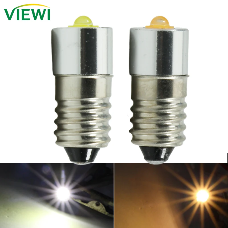 2X Ampoule E10 Led Bulb 3V 6V 12V 24V Super 5W 3535 Flashlight Torch Headlight Car Auto Interior Exterior Light Head Lamp 6 12 V