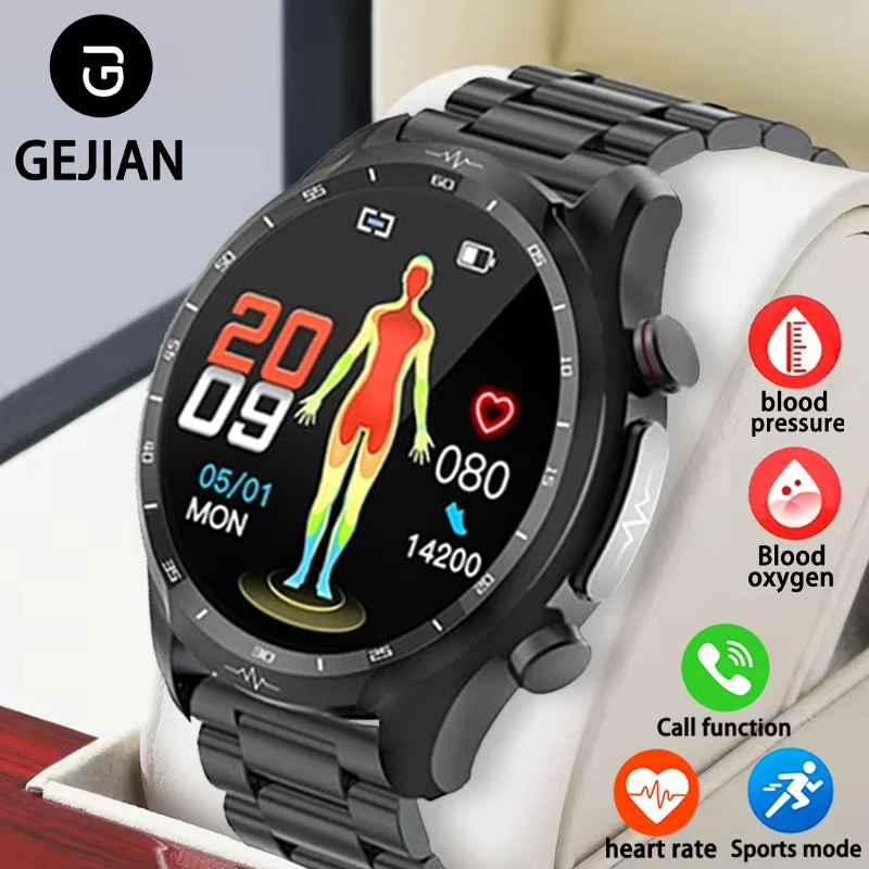 

Мужские умные часы GEJIAN, 1,39-дюймовый сенсорный экран HD 360*360 5,1, Bluetooth-соединение, часы для мониторинга сердечного ритма и здоровья, 2025