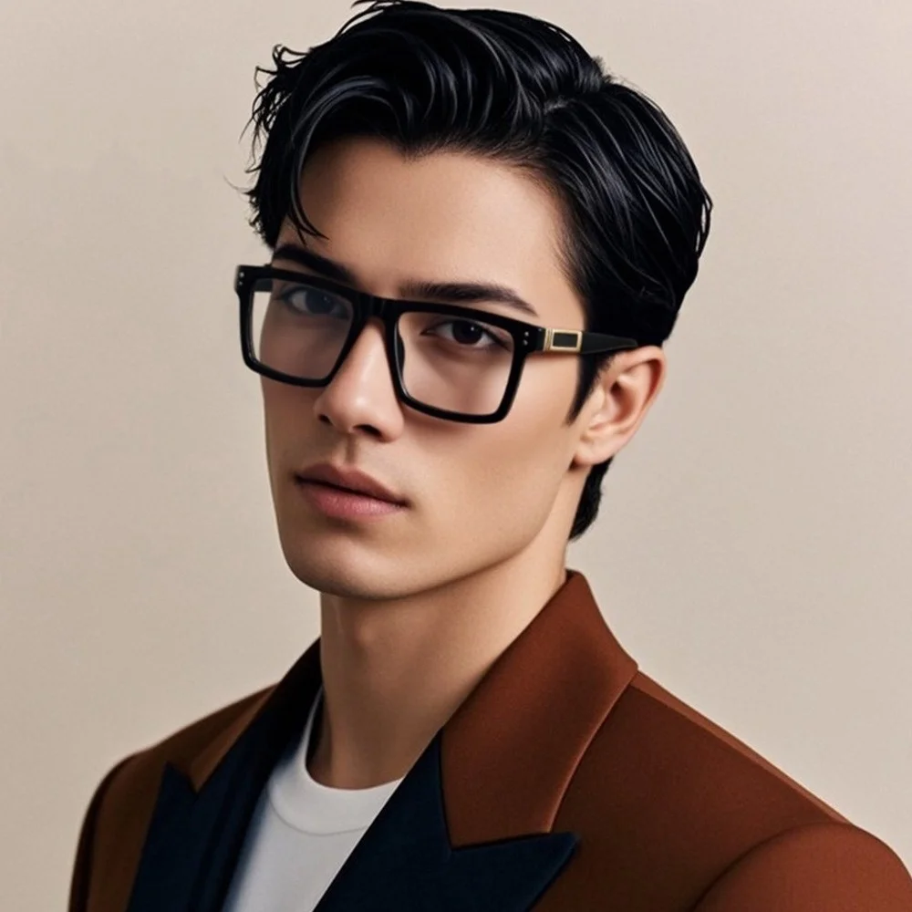 

Anti Blue Light Eyeglass TR90 Retro Myopia Spectacles Black Frame Square Prescription Glasses For 0 -0.5 -0.75 To -6.0