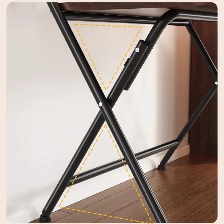 Foldable Computer Desk Carbon Steel Small Writing Table for Student Home Bedroom Bedside Supports