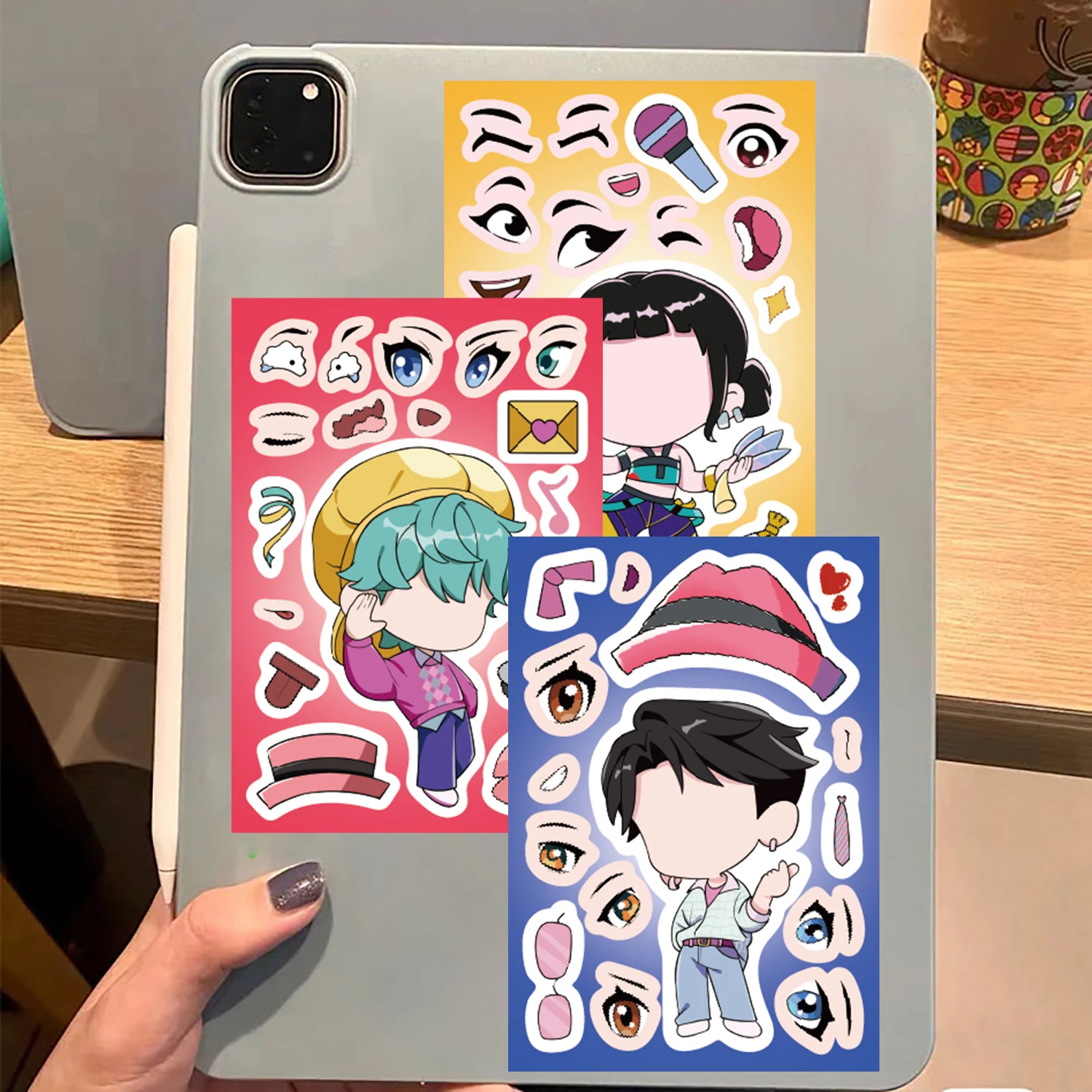 8PCS Cartoon kpop witch hunting group Sticker K-Pop Puzzle Creative Graffiti Reusable Coffee Bicycle Invitation Phone Sticker