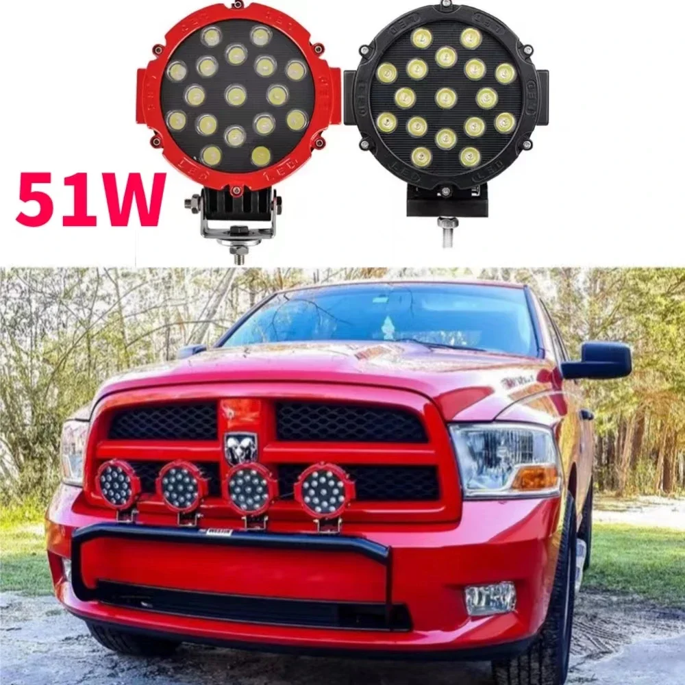 

7 inch 51W Bright LED Light Off Road 4x4 Spotlight Car Headlight Work Spot Lamp For Truck JEEP Hummer Car Work light Accessories