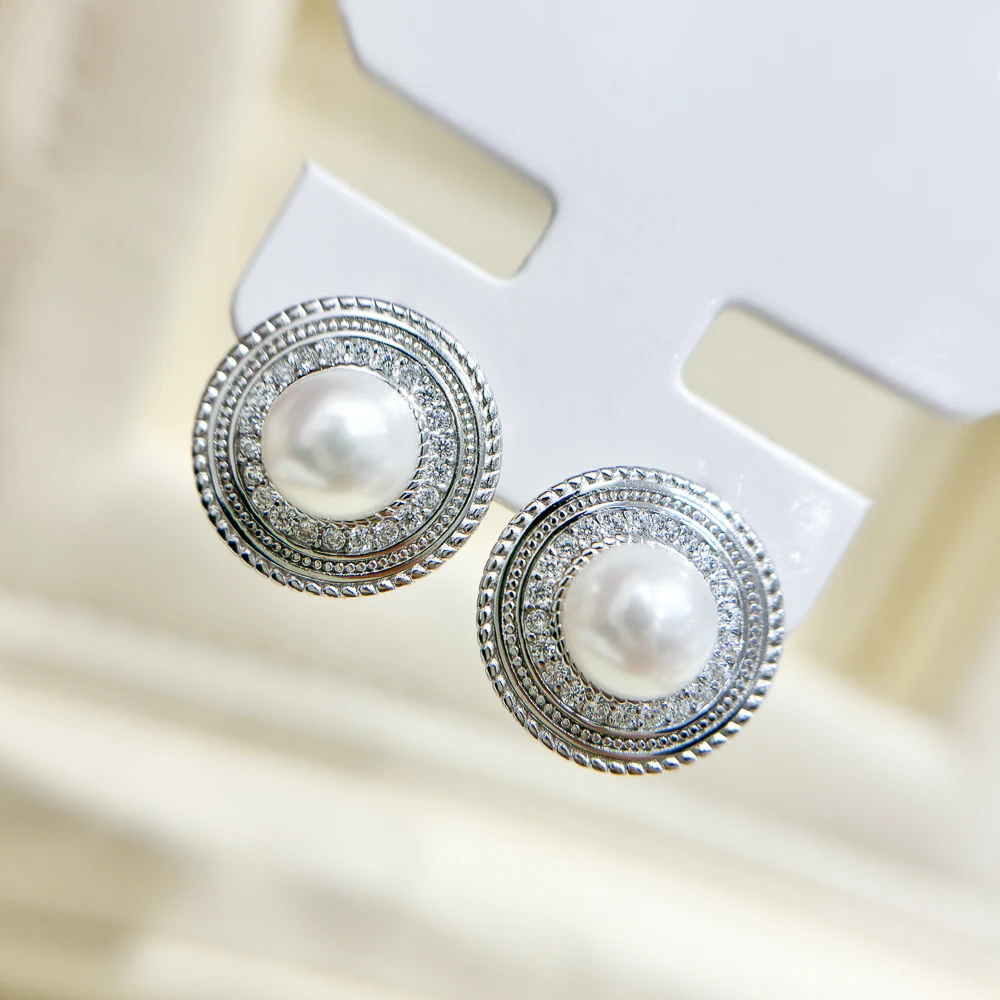 

4 шт. DIY жемчужные аксессуары 925 серебряные серьги-гвоздики пустой держатель, модный золотой серебряный держатель для сережек с круглыми бусинами 7-8 мм