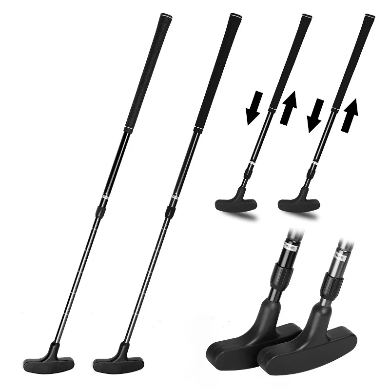 2-pakowy miotacz golfowy dla prawego lub leworęczny golfistów dwukierunkowy Putter dziecięcy-Putter golfowy o regulowanej długości 21-37 cali