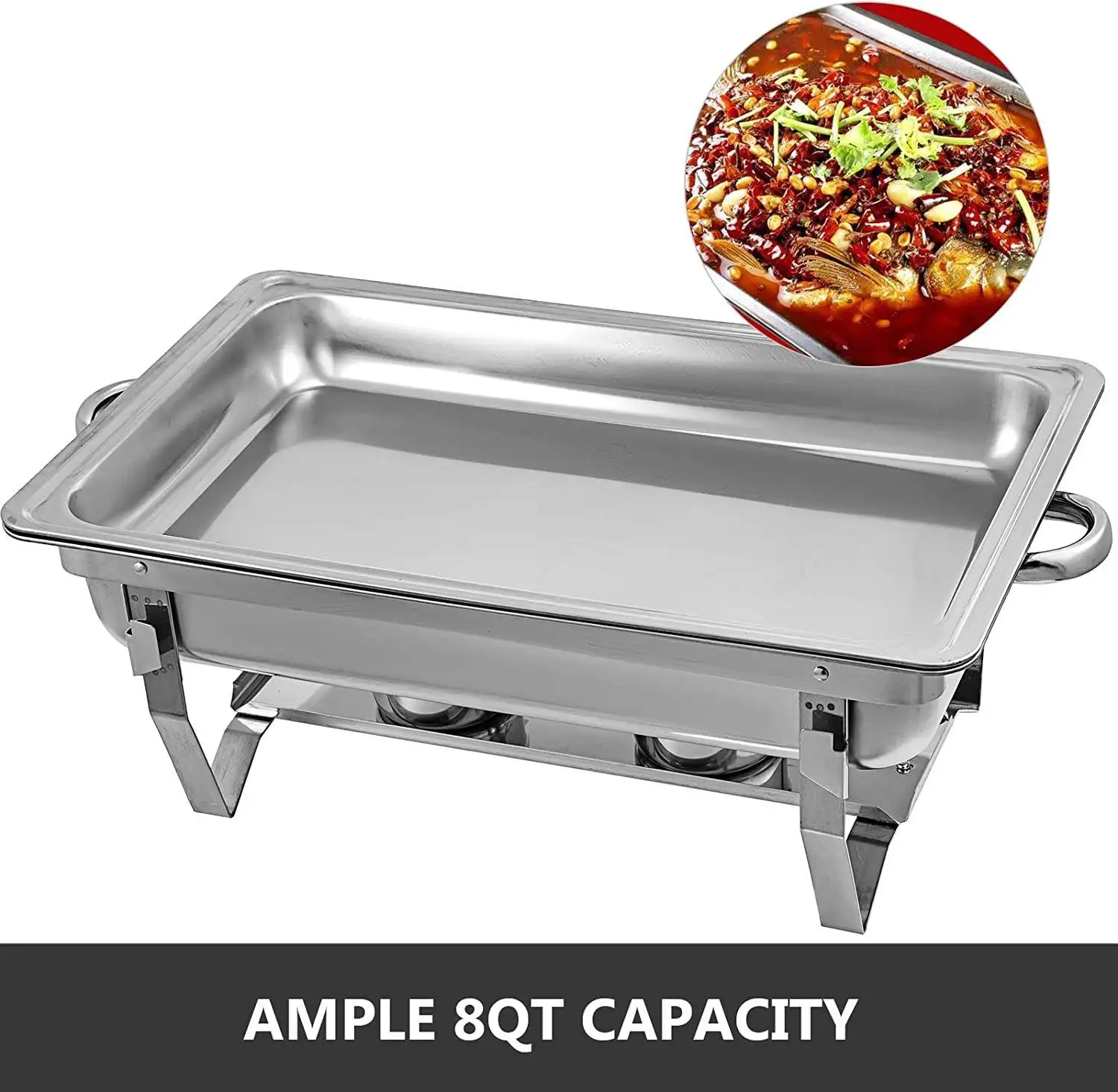 Hotel Restaurant Supplies 4 Packs Stainless Steel Buffet Chafing Food Warmer Dish Buffet Set Stove Steam Food Warmer Pot