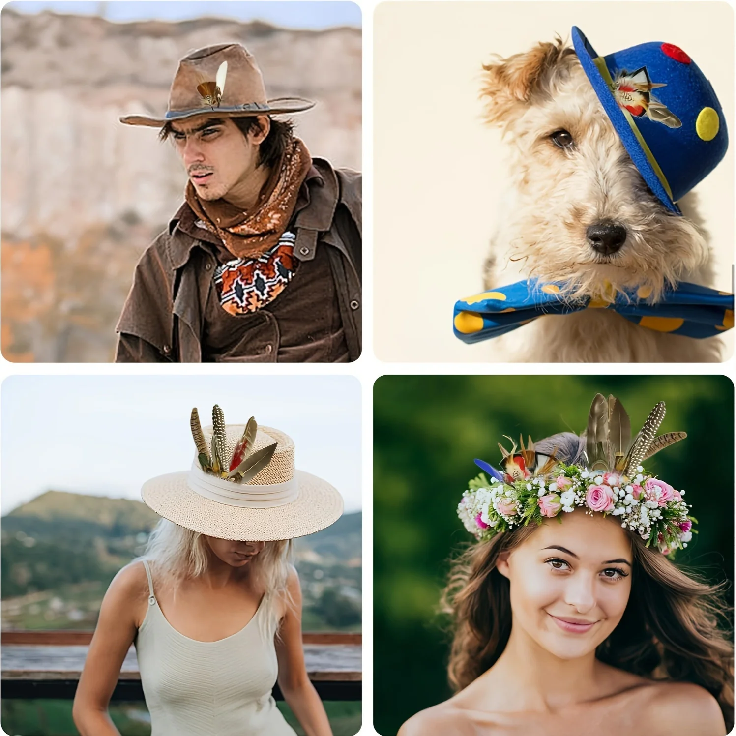 

10 шт., натуральные смешанные перья для шляпы Федора, аксессуары, сделай сам, ручная работа, ковбойская шляпа в стиле вестерн, шляпа для рождественской вечеринки, октябрьская пивная фея