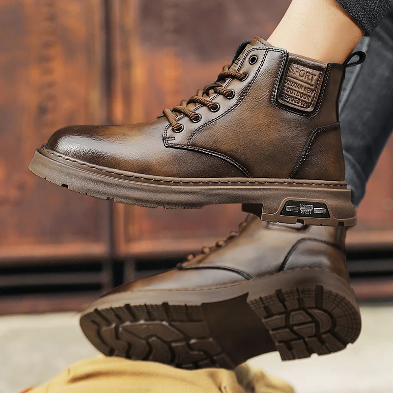 

Winter Men's Boots Trendy Men's Shoes British Cargo Boots Outdoor Plus Size Versatile Casual Shoes man shoes ankle boots