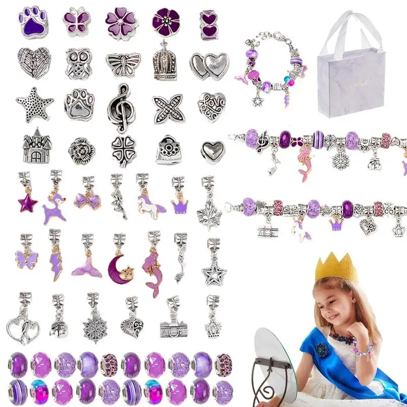 Kit braccialetto di perline Kit di perline arti fai da te per ragazze Fiore Cuore Stella Perline di caramelle Bracciale di amicizia Kit di gioielli Regali artigianali per