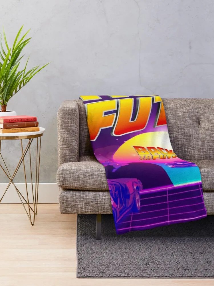 Back to the future, cool retro design with Delorean by Marty McFly, officially licensed fan art Throw Blanket Hair Blankets