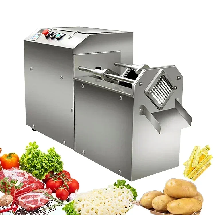 Máquina cortadora automática comercial de cubitos de verduras y patatas fritas para zanahorias, herramienta de preparación de alimentos de cocina