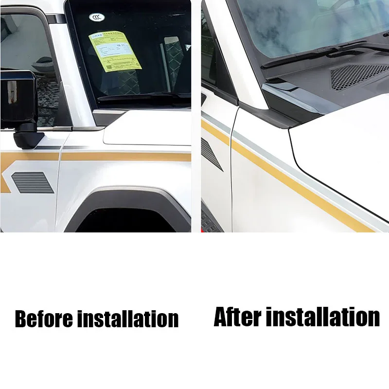 Decorative covers on both sides of the hood exterior modification parts For Toyota Land Cruiser Prado 250 Series 2025 2024